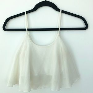 White Ruffle Crop Top